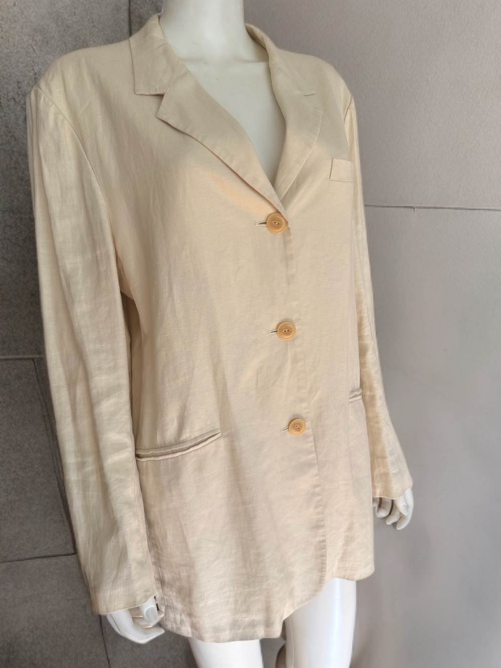 Vintage DKNY Cream Linen Oversized Blazer